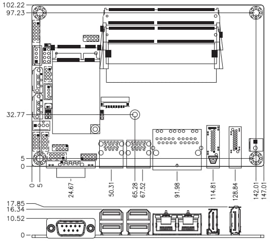 Mechanical Drawing - iBASE Technology IB916/IB917 7th Gen Embedded SBC